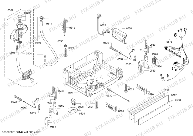 Взрыв-схема посудомоечной машины Bosch SMU53N55EU Active Water Eco - Схема узла 05