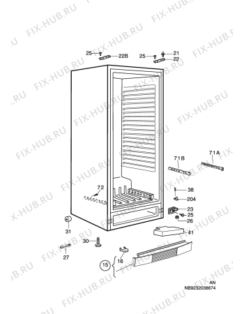 Взрыв-схема холодильника Aeg Electrolux S92358-KA1 - Схема узла C10 Cabinet