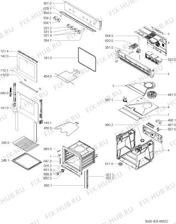 Схема №1 ESN 5961/SW с изображением Кнопка для духового шкафа Whirlpool 481241279358