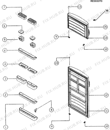 Взрыв-схема холодильника Ariston TB450LTURBORD (F016113) - Схема узла