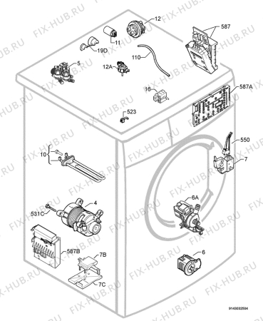 Взрыв-схема стиральной машины Aeg Electrolux L76910 - Схема узла Electrical equipment 268