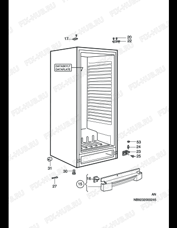Взрыв-схема холодильника Electrolux ERC3706 - Схема узла C10 Cabinet