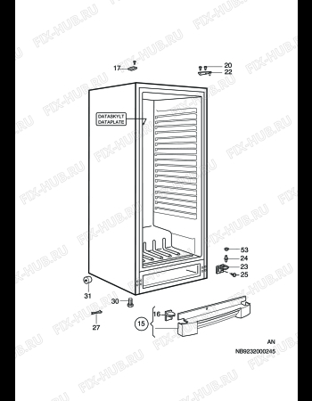 Взрыв-схема холодильника Electrolux ERC3206 - Схема узла C10 Cabinet