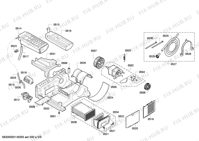 Взрыв-схема сушильной машины Bosch WTE86184 - Схема узла 05