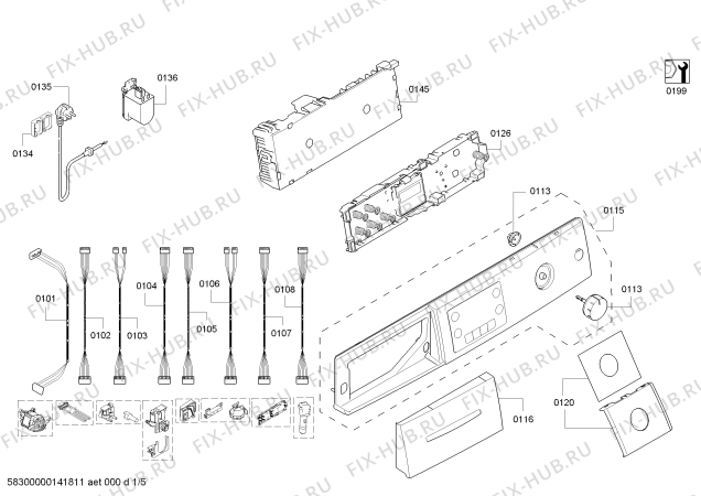 Схема №4 WAS28792EE Logixx 8 VarioPerfect aquaStop EcoSilence Drive sistema anti с изображением Панель управления для стиральной машины Bosch 00678410