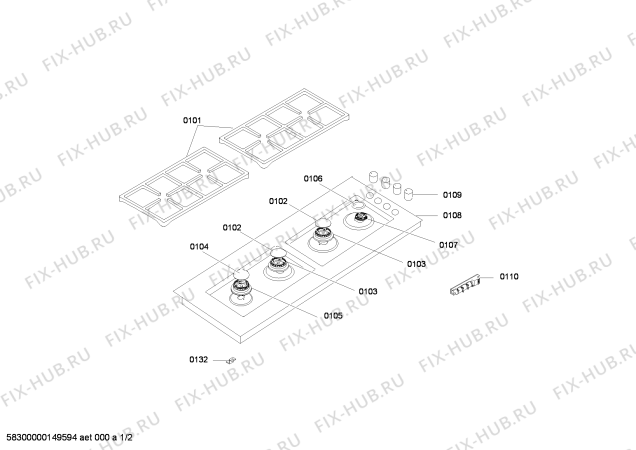 Схема №2 SOM603301I с изображением Трансформатор для плиты (духовки) Bosch 00603662