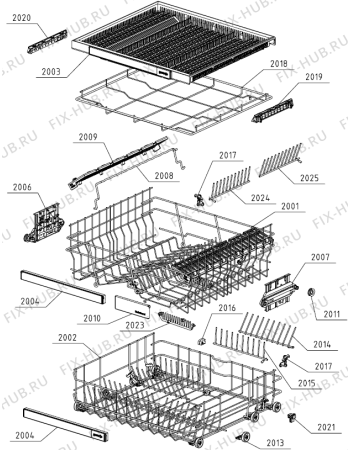 Взрыв-схема посудомоечной машины Cylinda DM8230 (728436, DW30.1) - Схема узла 02