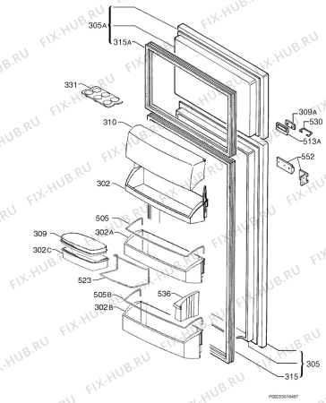 Взрыв-схема холодильника Aeg Electrolux SD91440-5I - Схема узла Door 003