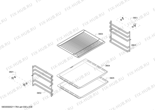 Взрыв-схема плиты (духовки) Bosch HKL090020 - Схема узла 06