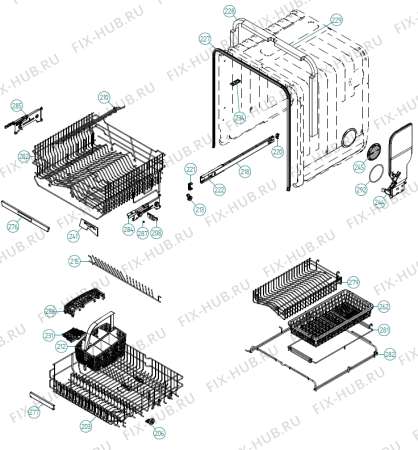 Взрыв-схема посудомоечной машины Gorenje GDV651XL SI   -Titan FI Soft (900001398, DW70.3) - Схема узла 02