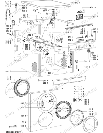 Схема №2 WAK 9777 с изображением Декоративная панель для стиралки Whirlpool 480111100525