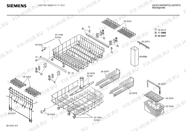 Схема №2 SN25101 с изображением Панель для посудомойки Siemens 00283828