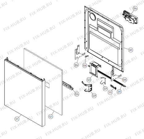 Взрыв-схема посудомоечной машины Gorenje D608 SF   -White Bi (177018, DW20.1) - Схема узла 05