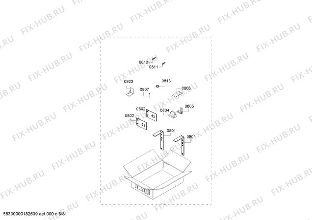 Схема №6 T30BB810SS с изображением Крепеж для холодильника Bosch 00776215