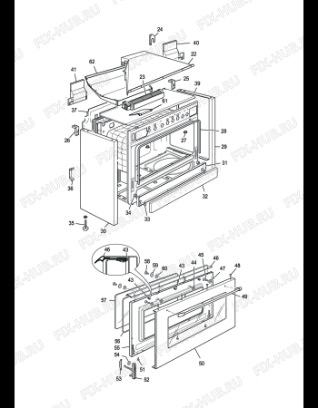 Взрыв-схема плиты (духовки) DELONGHI PGX 166 GHI - Схема узла 2