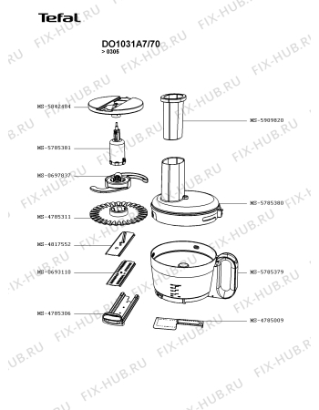 Схема №2 DO1031A7/701 с изображением Насадка, диск для кухонного измельчителя Tefal MS-4785340
