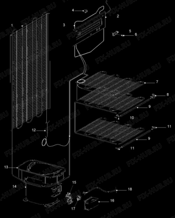 Взрыв-схема холодильника Electrolux ER7549B - Схема узла Cooling system 017