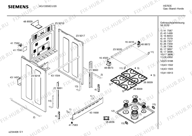 Схема №4 HG13350EU, Siemens с изображением Инструкция по эксплуатации для электропечи Siemens 00583576