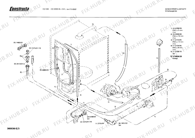Взрыв-схема посудомоечной машины Constructa CG530045 - Схема узла 03