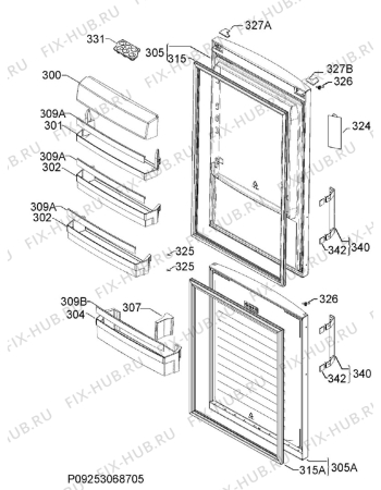 Схема №5 S63830CTX2 с изображением Модуль (плата) управления для холодильника Aeg 973925054691002