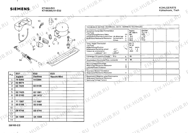 Взрыв-схема холодильника Siemens KT185300 - Схема узла 02