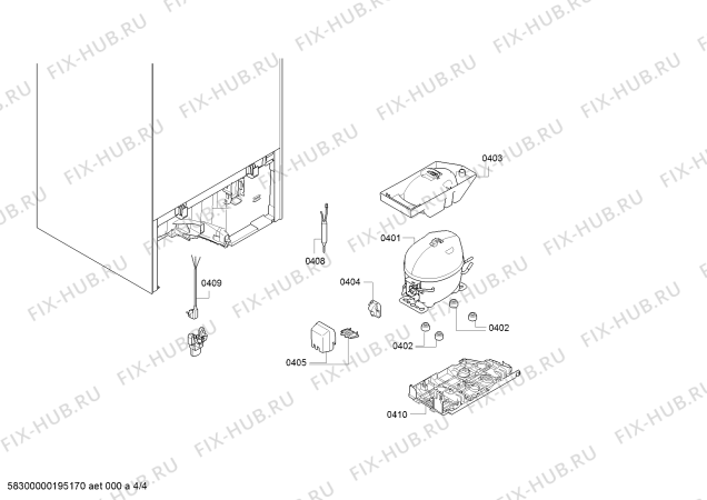 Взрыв-схема холодильника Siemens KI52LAD30 - Схема узла 04