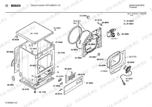 Схема №3 WTL4563 PRACTICA с изображением Переключатель для сушки Bosch 00069432
