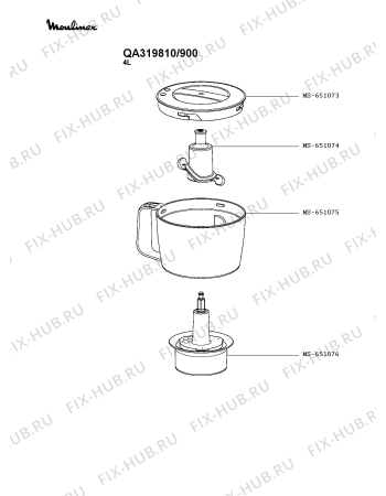 Взрыв-схема кухонного комбайна Moulinex QA319810/900 - Схема узла CP005898.0P6