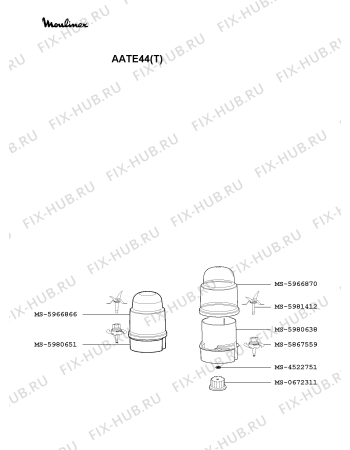 Взрыв-схема кухонного комбайна Moulinex AATE44(T) - Схема узла CP002406.0P3