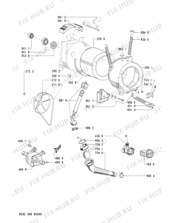 Схема №2 AWO/D 45210 с изображением Труба для стиралки Whirlpool 481253029428