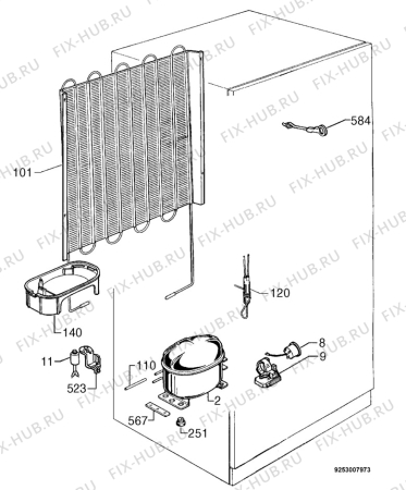 Взрыв-схема холодильника Arthurmartinelux AR7590D - Схема узла Cooling system 017