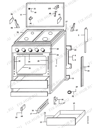Взрыв-схема плиты (духовки) Fagor FM31B BLBUTANO - Схема узла Section 1