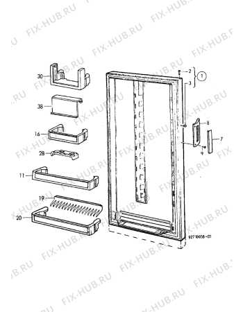 Взрыв-схема холодильника Electrolux ER3812C - Схема узла Door 003