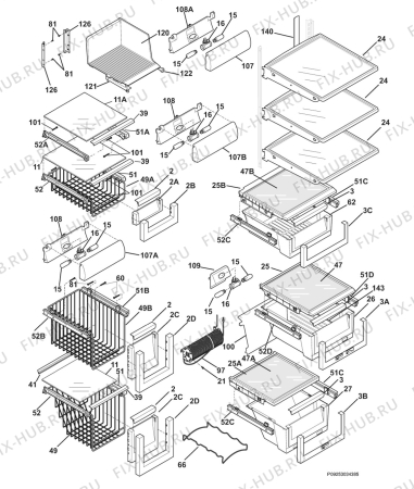 Взрыв-схема холодильника Aeg Electrolux S85628SK2 - Схема узла Housing, inner