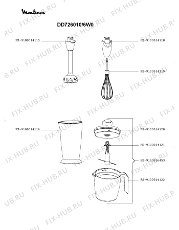 Взрыв-схема блендера (миксера) Moulinex DD726010/6W0 - Схема узла IP004937.4P2