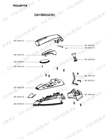Схема №1 DA1560U1/3H с изображением Крышка для электроутюга Rowenta RS-DC0224