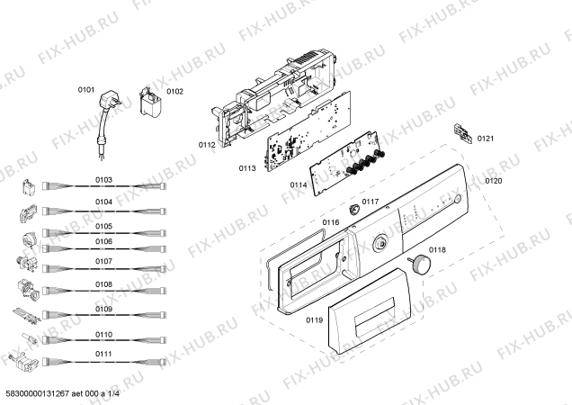 Схема №2 WM12E161IN с изображением Панель управления для стиралки Siemens 00669567