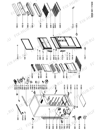 Схема №1 FR 39-B с изображением Полка для холодильной камеры Whirlpool 481945868316