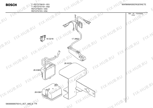 Схема №6 RDT2756 с изображением Горелка для электроводонагревателя Bosch 00266770