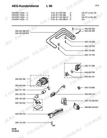 Взрыв-схема посудомоечной машины Aeg FAV4230U-M - Схема узла Water equipment