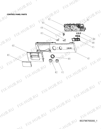 Схема №5 AWG/L 5081 с изображением Крышечка для стиралки Whirlpool 482000016151