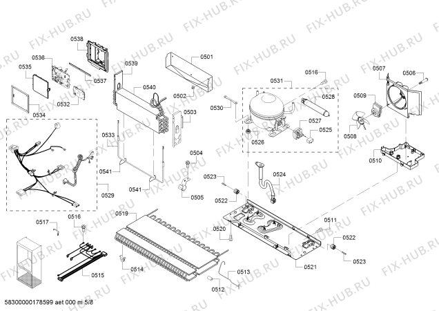 Схема №7 B22CT80SNP с изображением Сковорода для холодильника Bosch 00771351