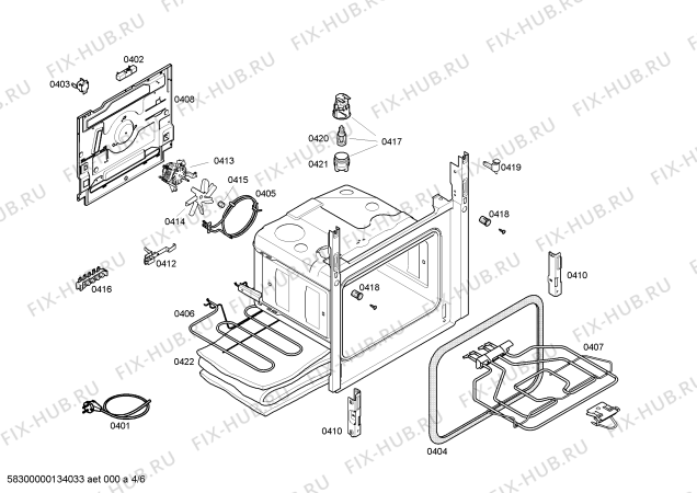 Взрыв-схема плиты (духовки) Siemens HM74W210T - Схема узла 04