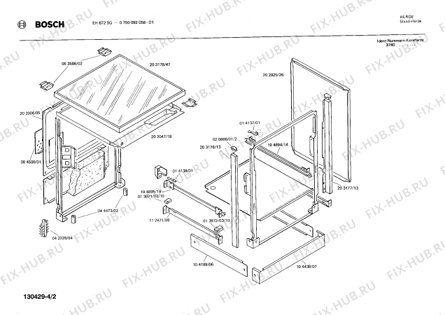 Взрыв-схема плиты (духовки) Bosch 0750092058 EH672SG - Схема узла 02