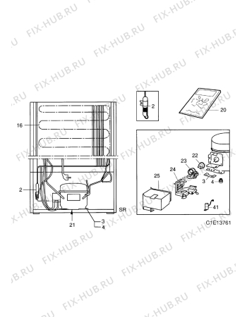 Взрыв-схема холодильника Electrolux EU7119C - Схема узла Functional parts