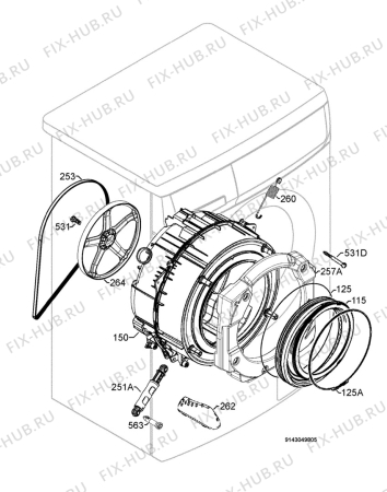 Взрыв-схема стиральной машины Rex Electrolux RWP10075W - Схема узла Functional parts 267