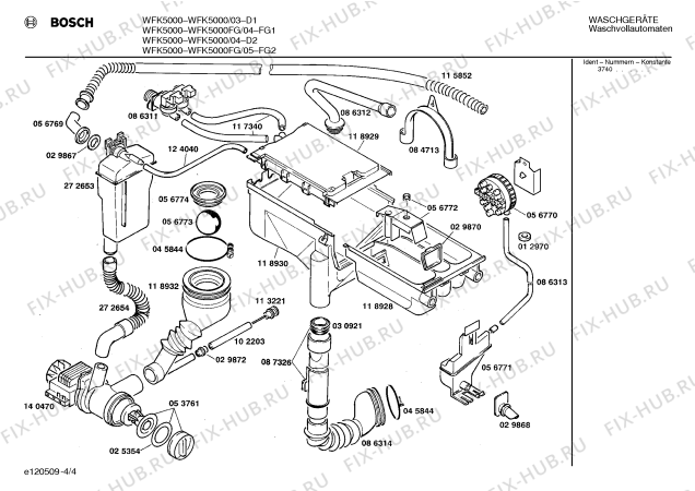 Схема №4 WFK5000 с изображением Панель управления для стиральной машины Bosch 00118958