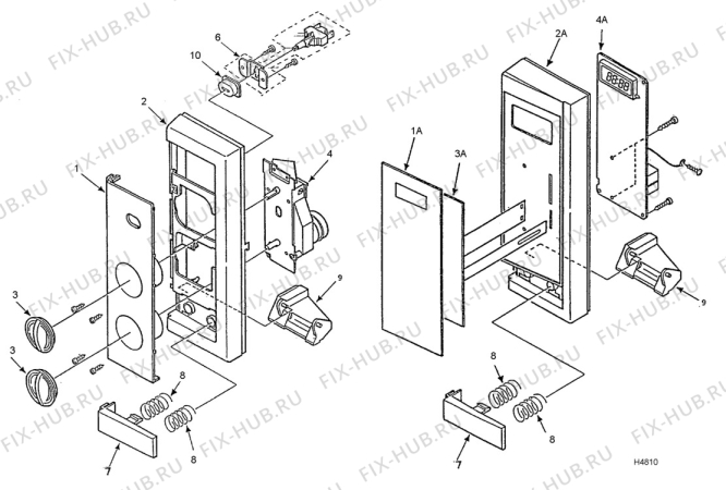 Взрыв-схема микроволновой печи Electrolux NF3065 - Схема узла H40 Panel, users manual  D