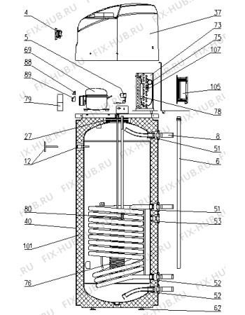 Схема №1 TC300-1/ZC/MO (376173, TC300-1/Z) с изображением Фланец для электроводонагревателя Gorenje 382445