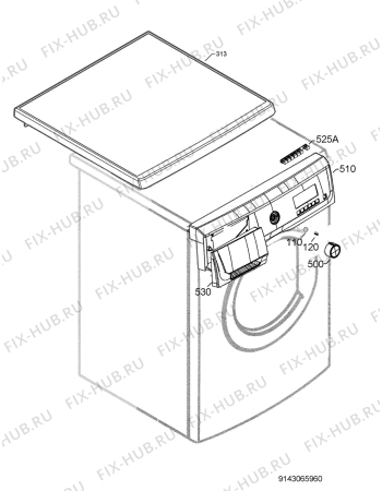 Взрыв-схема стиральной машины Electrolux EWF126410A - Схема узла Command panel 037